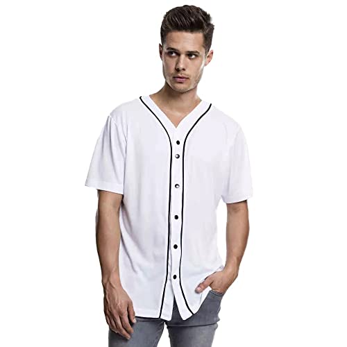 Urban Classics Baseball Mesh Jersey, Camiseta Hombre, Blanco, M