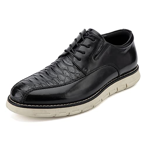 MEIJIANA Oxford Hombre Zapatos Business Hombre Zapatos de Cordones Casual Oxford Zapatos Zapatos de Moda para Hombre, Negro-04, 45 EU (12 UK)