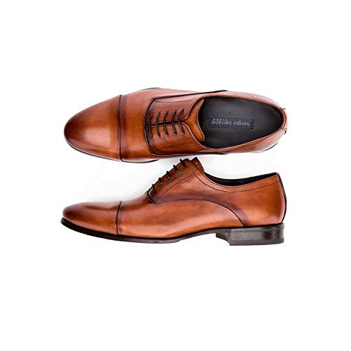 Zapato de Caballero Estilo Oxford Business de Piel con Cierre de Cordones y Costuras invertidas. - Made in Spain