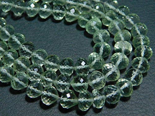 LOVEKUSH 50% Off Gemstone Jewellery AAA-Green Amethyst Faceted Centre Drilled Onion Briolette- 8
