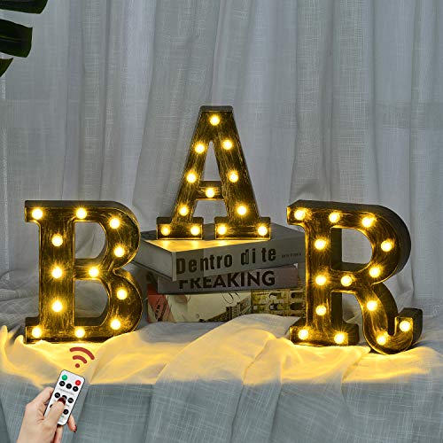 Rdutuok Letras LED de carpa con luces de barra con control remoto de la lámpara de la letra iluminada estilo industrial iluminado alimentado con batería para bar, pub, hogar, fiesta, boda, pared