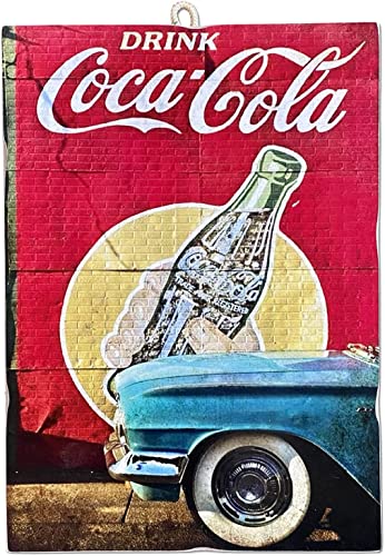 KUSTOM ART Cuadro cuadro de estilo vintage serie Reclame Coca Cola de colección, impresión sobre madera, 10 x 15 cm