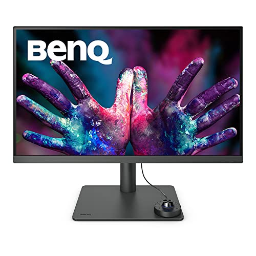 BenQ PD2705U Monitor de diseño (tecnología AQCOLOR, 27 pulgadas, 4K UHD, IPS, color panorámico P3, carga USB-C, DP / HDMI, KVM, altura ajustable) Compatible con MacBook